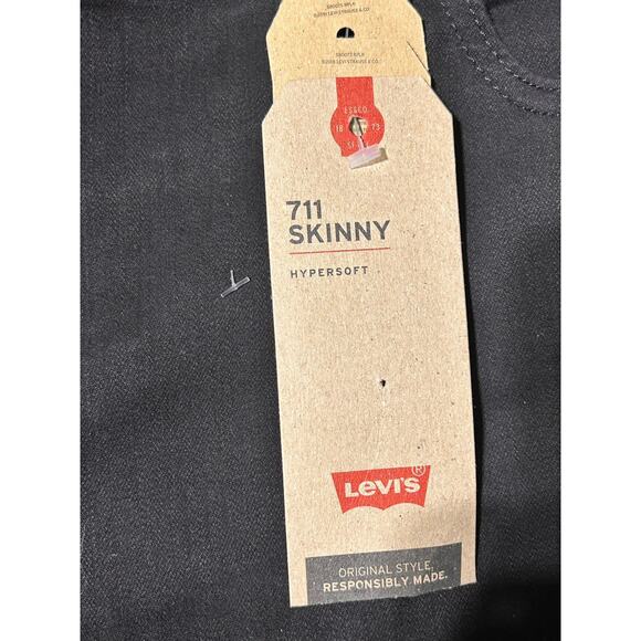 Levis Sculpt 711 Skinny Jeans Womens 22W Black Hypersoft Stretch Mid Pants New - Picture 7 of 12
